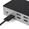 Picture of Startech.Com Usb-C & Usb-A Dock - Hybrid Universal Triple Monitor Laptop Docking Station Displayport & Hdmi 4K 60Hz - 85W Power Delivery, 6x Usb Hub, Gbe, Audio - Usb 3.1 Gen 2 10Gbps - Taa - Dk31c3hdpdue