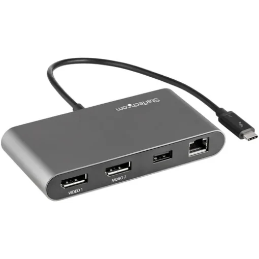 Picture of Startech.Com Thunderbolt 3 Mini Dock - Portable Dual Monitor Docking Station with Dp 4K 60Hz, 1x Usb-A Hub (Usb 3.0/5 Gbps), Gbe - 11in/28cm Cable - TB3 Multiport Adapter - Mac/Windows - Tb3dkm2dpl