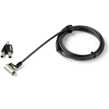Picture of Startech.Com 6.5' (2m) 3-In-1 Universal Laptop Cable Lock - Keyed Laptop/Desktop Security Cable Lock Compatible W/ K-Slot, Nano & Wedge Slot Computer - Anti-Theft Steel Cable Lock with Keys - Ltulockkey
