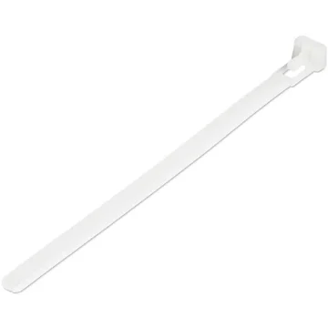 Picture of Startech.Com 6"(15cm) Reusable Cable Ties - 1/4"(7mm) Wide, 1-3/8"(35mm) Bundle Dia. 50lb(22kg) Tensile Strength, Releasable Nylon Ties, Indoor/Outdoor, 94V-2/UL Listed, 100 Pack - White - CBMZTRB6
