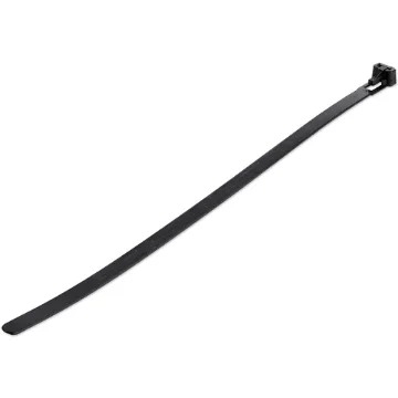 Picture of Startech.Com 10"(25cm) Reusable Cable Ties - 1/4"(7mm) Wide, 2-1/2"(65mm) Bundle Dia. 50lb(22kg) Tensile Strength, Releasable Nylon Ties, Indoor/Outdoor, 94V-2/UL Listed, 100 Pack - Black - CBMZTRB10BK