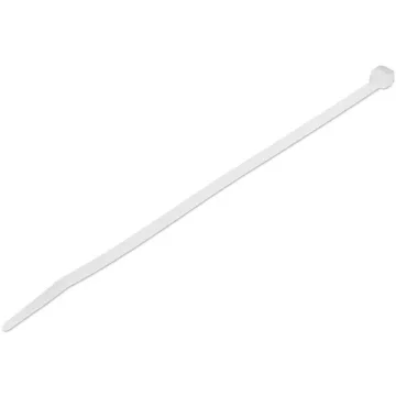 Picture of Startech.Com 8"(20cm) Cable Ties - 1/8"(4mm) Wide, 2-1/8"(55mm) Bundle Diameter, 50lb(22kg) Tensile Strength, Nylon Self Locking Zip Ties with Curved Tip - 94V-2/UL Listed, 100 Pack - White - CBMZT8N