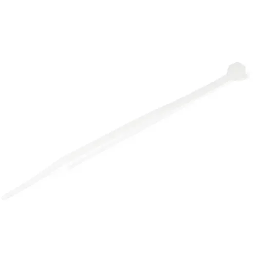 Picture of Startech.Com 4"(10cm) Cable Ties - 1/16"(2mm) Wide, 7/8"(22mm) Bundle Diameter, 18lb(8kg) Tensile Strength, Nylon Self Locking Zip Ties with Curved Tip - 94V-2/UL Listed, 100 Pack - White - CBMZT4N