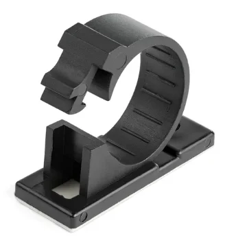 Picture of Startech.Com 100 Adhesive Cable Management Clips Black - Network/Ethernet/Office Desk/Computer Cord Organizer - Sticky Cable/Wire Holders - Nylon Self Adhesive Clamp UL/94V-2 Fire Rated - CBMCC3