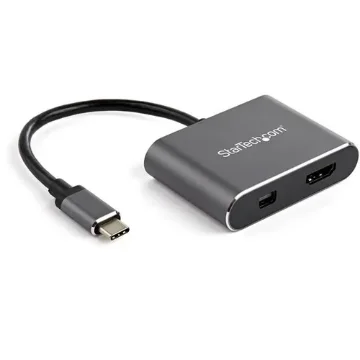 Picture of Startech.Com Usb C Multiport Video Adapter - 4K 60Hz Usb-C To Hdmi 2.0 or Mini Displayport 1.2 Monitor Adapter - Usb Type-C 2-In-1 Display Converter Hdmi/Mdp HBR2 Hdr - TB3 Compatible - CDP2HDMDP