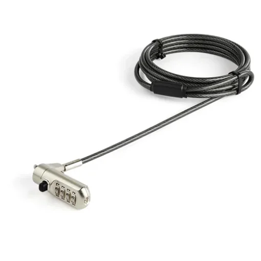 Picture of Startech.Com 6.5' (2m) Laptop Cable Lock - Nano Slot Compatible 4 Digit Combination Security Cable Lock - Serialized Anti-Theft Vinyl Coated Steel Cable Lock for Nano Slot Computer/Device - Ltlocknano