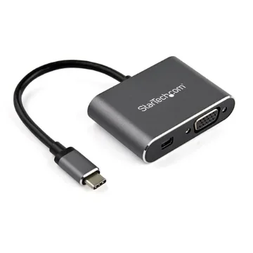 Picture of Startech.Com Usb C Multiport Video Adapter - Usb-C To 4K 60Hz Mini Displayport 1.2 or 1080p Vga Monitor Adapter - Usb Type-C 2-In-1 Mdp HBR2 Hdr/Vga Display Converter - TB3 Compatible - CDP2MDPVGA