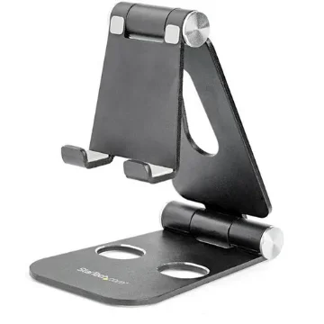Picture of Startech.Com Phone and Tablet Stand - Foldable Universal Mobile Device Holder for Smartphones & Tablets - Adjustable Multi-Angle Ergonomic Cell Phone Stand for Desk - Portable - Black - Usptlstndb