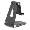 Picture of Startech.Com Phone and Tablet Stand - Foldable Universal Mobile Device Holder for Smartphones & Tablets - Adjustable Multi-Angle Ergonomic Cell Phone Stand for Desk - Portable - Black - Usptlstndb