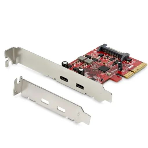Picture of Startech.Com 2-Port Usb 3.2 Gen 2 Pcie Card, Usb-C 10Gbps Superspeed Pci Express 3.0 x4 Controller Card, Usb Type-C Adapter Card, Data Only, Windows/Macos/Linux, Taa - Pexusb312c3