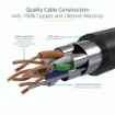 Picture of Startech.Com 5m CAT6a Ethernet Cable - 10 Gigabit Shielded Snagless RJ45 100W Poe Patch Cord - 10GbE Stp Network Cable W/Strain Relief - Black Fluke Tested/Wiring Is Ul Certified/Tia - 6Aspat5mbk