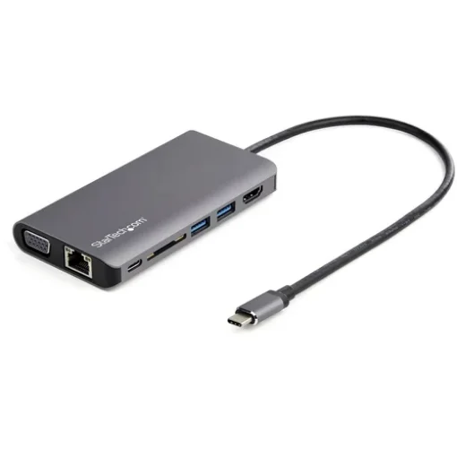 Picture of Startech.Com Usb C Multiport Adapter - Usb-C Mini Travel Dock W/ 4K Hdmi or 1080p Vga - 3x Usb 3.0 Hub, Sd, Gbe, Audio, 100W Pd Pass-Through - Portable Docking Station for Laptop/Tablet - DKT30CHVAUSP