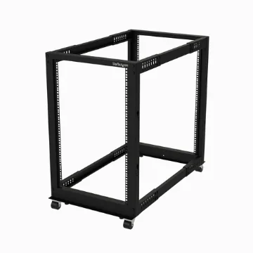 Picture of Startech.Com 4-Post 18U Mobile Open Frame Server Rack, Four Post 19" Network Rack with Wheels, Rolling Rack with Adjustable Depth for Computer/Av/Data/It Equipment - Casters, Leveling Feet or Floor Mounting - 4Postrack18u