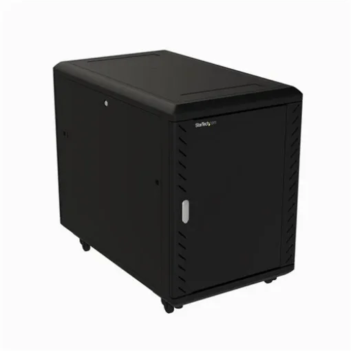 Picture of Startech.Com 4-Post 15U Server Rack Cabinet, Lockable 19" Data Rack Cabinet for Computer / Av / It Equipment, Office / Home Network Rack with Casters & Adjustable Mounting Rails - RK1536BKF