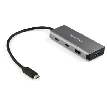 Picture of Startech.Com 4 Port Usb C Hub W/ 2x Usb a & 2x Usb C - Superspeed 10Gbps Usb Type-C 3.1/3.2 Gen 2 Hub - Usb Bus Powered - Portable Usb-C To Usb Adapter Hub - Aluminum - 25cm(9.8") Cable~4 Port Usb C Hub W/ 2x Usb a & 2x Usb C - Superspeed 10Gbps Usb Type-C 3.2 Gen 2 Hub - Usb Bus Powered - Portable Usb-C To Usb Adapter Hub - Aluminum - 9.8" (25cm) Cable - Hb31c2a2cb