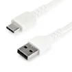 Picture of Startech.Com 1m Usb a To Usb C Charging Cable - Durable Fast Charge & Sync Usb 2.0 To Usb Type C Data Cord - Rugged Tpe Jacket Aramid Fiber M/M 3A White - Samsung S10, Ipad Pro, Pixel - Rusb2ac1mw
