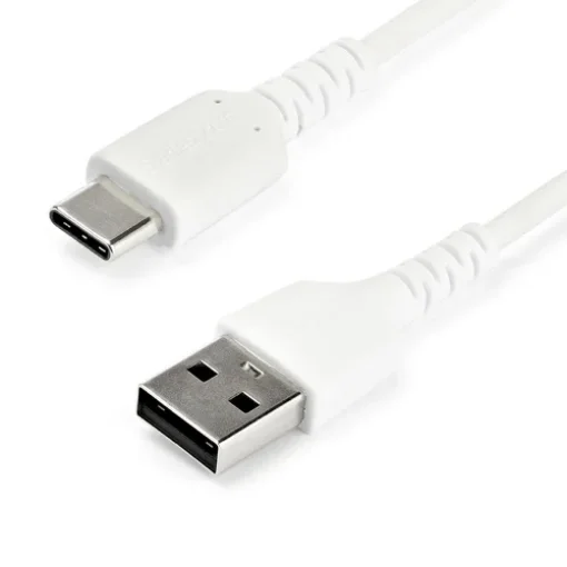 Picture of Startech.Com 1m Usb a To Usb C Charging Cable - Durable Fast Charge & Sync Usb 2.0 To Usb Type C Data Cord - Rugged Tpe Jacket Aramid Fiber M/M 3A White - Samsung S10, Ipad Pro, Pixel - Rusb2ac1mw