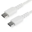 Picture of Startech.Com 1m Usb C Charging Cable - Durable Fast Charge & Sync Usb 2.0 Type C To Usb C Laptop Charger Cord - Tpe Jacket Aramid Fiber M/M 60W White - Samsung S10 S20 Ipad Pro Ms Surface - Rusb2cc1mw
