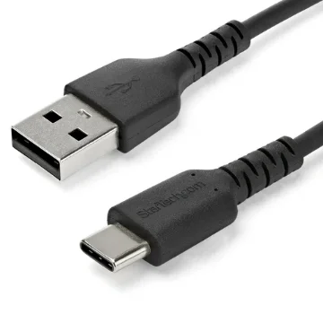 Picture of Startech.Com 2m Usb a To Usb C Charging Cable - Durable Fast Charge & Sync Usb 2.0 To Usb Type C Data Cord - Rugged Tpe Jacket Aramid Fiber M/M 3A Black - Samsung S10, Ipad Pro, Pixel - Rusb2ac2mb