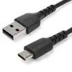 Picture of Startech.Com 1m Usb a To Usb C Charging Cable - Durable Fast Charge & Sync Usb 2.0 To Usb Type C Data Cord - Rugged Tpe Jacket Aramid Fiber M/M 3A Black - Samsung S10, Ipad Pro, Pixel - Rusb2ac1mb