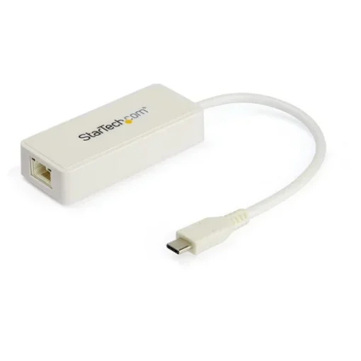 Picture of Startech.Com Usb C To Gigabit Ethernet Adapter W/Usb a Port - White 1Gbps Nic Usb 3.0/Usb 3.1 Type C Network Adapter - 1GbE Usb-C RJ45/LAN TB3 Compatible Windows Macbook Pro Chromebook - Us1gc301auw
