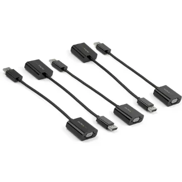 Picture of Startech.Com 5-Pack Displayport To Vga Adapter - Displayport 1.2 To Vga Active Adapter - Digital Dp To Analog Vga Video Converter Dongle - Displayport Male To Vga Female Monitor Adapter - Dp2vga3x5