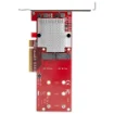 Picture of Startech.Com Dual M.2 Pcie Ssd Adapter Card - x8 / x16 Dual Nvme or Ahci M.2 Ssd To Pci Express 3.0 - M.2 Ngff Pcie (M-Key) Compatible - Supports 2242, 2260, 2280 - Jbod - Mac & Pc - Pex8m2e2