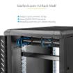 Picture of Startech.Com 1U Server Rack Shelf - Universal Rack Mount Cantilever Shelf for 19" Network Equipment Rack & Cabinet - Heavy Duty Steel – Weight Capacity 44lb/20kg - 16" Deep Tray, Black - CABSHELF116