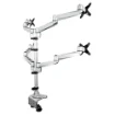 Picture of Startech.Com Desk Mount Quad Monitor Arm – Premium Articulating Vesa 4 Monitor Mount 2x2 Up To 30" – Ergonomic Height Adjustable Pole Mount - Tilt/Swivel/Rotate - C-Clamp/Grommet - Silver - Armquadps