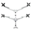 Picture of Startech.Com Desk Mount Quad Monitor Arm – Premium Articulating Vesa 4 Monitor Mount 2x2 Up To 30" – Ergonomic Height Adjustable Pole Mount - Tilt/Swivel/Rotate - C-Clamp/Grommet - Silver - Armquadps