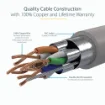 Picture of Startech.Com 10m CAT6a Ethernet Cable - 10 Gigabit Shielded Snagless RJ45 100W Poe Patch Cord - 10GbE Stp Network Cable W/Strain Relief - Grey Fluke Tested/Wiring Is Ul Certified/Tia - 6Aspat10mgr