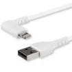 Picture of Startech.Com 6ft (2m) Durable Usb a To Lightning Cable - White 90° Right Angled Heavy Duty Rugged Aramid Fiber Usb Type a To Lightning Charging/Sync Cord - Apple Mfi Certified - Iphone - RUSBLTMM2MWR