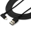 Picture of Startech.Com 6ft (2m) Durable Usb a To Lightning Cable - Black 90° Right Angled Heavy Duty Rugged Aramid Fiber Usb Type a To Lightning Charging/Sync Cord - Apple Mfi Certified - Iphone - RUSBLTMM2MBR