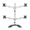 Picture of Startech.Com Desktop Quad Monitor Stand - Ergonomic Vesa 4 Monitor Arm (2x2) Up To 32" - Free Standing Articulating Universal Pole Mount - Height Adjustable/Tilt/Swivel/Rotate - Silver - Armquadss