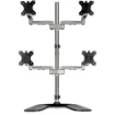 Picture of Startech.Com Desktop Quad Monitor Stand - Ergonomic Vesa 4 Monitor Arm (2x2) Up To 32" - Free Standing Articulating Universal Pole Mount - Height Adjustable/Tilt/Swivel/Rotate - Silver - Armquadss