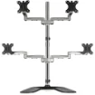 Picture of Startech.Com Desktop Quad Monitor Stand - Ergonomic Vesa 4 Monitor Arm (2x2) Up To 32" - Free Standing Articulating Universal Pole Mount - Height Adjustable/Tilt/Swivel/Rotate - Silver - Armquadss
