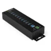 Picture of Startech.Com 10-Port Usb 3.0 Hub with Power Adapter - Metal Industrial Usb-A Hub with Esd & 350W Surge Protection - Din/Wall/Desk Mountable - High Speed Usb 3.2 Gen 1 (5Gbps) Hub - Hb30a10ame