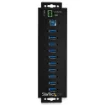 Picture of Startech.Com 10-Port Usb 3.0 Hub with Power Adapter - Metal Industrial Usb-A Hub with Esd & 350W Surge Protection - Din/Wall/Desk Mountable - High Speed Usb 3.2 Gen 1 (5Gbps) Hub - Hb30a10ame