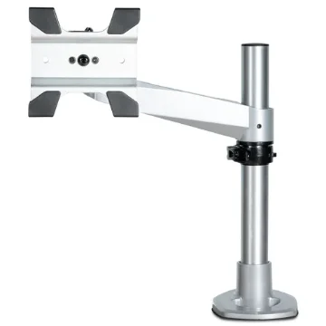 Picture of Startech.Com Desk Mount Monitor Arm - Vesa or Apple Imac/Thunderbolt or Ultrawide Display Up To 14kg - Articulating Height Adjustable Single Desktop Monitor Pole Mount - Clamp/Grommet - ARMPIVOTB2