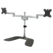 Picture of Startech.Com Dual Monitor Stand - Ergonomic Desktop Monitor Stand for Up To 32" Vesa Displays - Free-Standing Articulating Universal Computer Monitor Mount - Adjustable Height - Silver - Armdualss