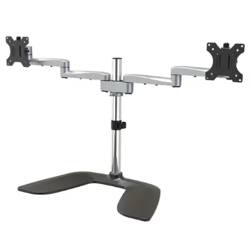 Picture of Startech.Com Dual Monitor Stand - Ergonomic Desktop Monitor Stand for Up To 32" Vesa Displays - Free-Standing Articulating Universal Computer Monitor Mount - Adjustable Height - Silver - Armdualss