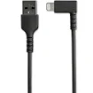 Picture of Startech.Com 3ft (1m) Durable Usb a To Lightning Cable - Black 90° Right Angled Heavy Duty Rugged Aramid Fiber Usb Type a To Lightning Charging/Sync Cord - Apple Mfi Certified - Iphone - RUSBLTMM1MBR