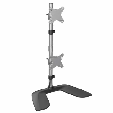 Picture of Startech.Com Vertical Dual Monitor Stand - Ergonomic Desktop Stacked Two Monitor Stand Up To 27 Inch Vesa Mount Displays - Free Standing Universal Monitor Mount - Height Adjustable - Silver - Armduovs