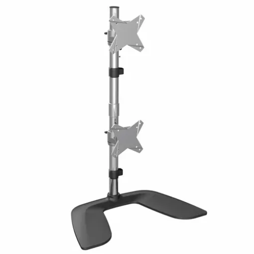 Picture of Startech.Com Vertical Dual Monitor Stand - Ergonomic Desktop Stacked Two Monitor Stand Up To 27 Inch Vesa Mount Displays - Free Standing Universal Monitor Mount - Height Adjustable - Silver - Armduovs