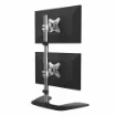 Picture of Startech.Com Vertical Dual Monitor Stand - Ergonomic Desktop Stacked Two Monitor Stand Up To 27 Inch Vesa Mount Displays - Free Standing Universal Monitor Mount - Height Adjustable - Silver - Armduovs