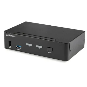 Picture of Startech.Com 2 Port Displayport Kvm Switch - 4K 60Hz - Single Display - Dual Port Uhd Dp 1.2 Usb Kvm Switch with Integrated Usb 3.0 Hub & Audio - Dell Hp Apple Lenovo - Taa Compliant - Sv231dpu34k