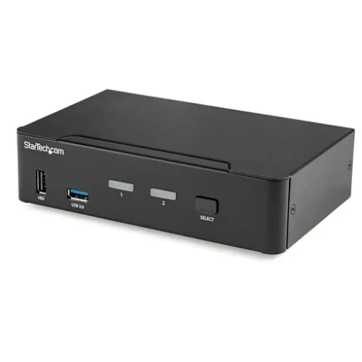 Picture of Startech.Com 2 Port Displayport Kvm Switch - 4K 60Hz - Single Display - Dual Port Uhd Dp 1.2 Usb Kvm Switch with Integrated Usb 3.0 Hub & Audio - Dell Hp Apple Lenovo - Taa Compliant - Sv231dpu34k