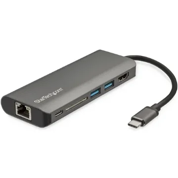Picture of Startech.Com Usb C Multiport Adapter - Usb-C Travel Dock To 4K Hdmi, 3x Usb 3.0 Hub, Sd/Sdhc, Gbe, 60W Pd 3.0 Pass-Through - Usb Type-C/Thunderbolt 3 - Replaces DKT30CSDHPD - Dkt30csdhpd3