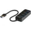Picture of Startech.Com 4 Port Usb 3.0 Hub - Usb-A To 4x Usb 3.0 Type-A with Individual On/Off Port Switches - Superspeed 5Gbps Usb 3.1/3.2 Gen 1 - Usb Bus Powered - Portable - 25cm Attached Cable~4 Port Usb 3.0 Hub - Usb-A To 4x Usb 3.0 Type-A with Individual On/Off Port Switches - Superspeed Usb 3.2 Gen 1 (5Gbps) - Usb Bus Powered - Portable - 9.8" Attached Cable - Hb30a4aib
