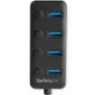 Picture of Startech.Com 4 Port Usb 3.0 Hub - Usb-A To 4x Usb 3.0 Type-A with Individual On/Off Port Switches - Superspeed 5Gbps Usb 3.1/3.2 Gen 1 - Usb Bus Powered - Portable - 25cm Attached Cable~4 Port Usb 3.0 Hub - Usb-A To 4x Usb 3.0 Type-A with Individual On/Off Port Switches - Superspeed Usb 3.2 Gen 1 (5Gbps) - Usb Bus Powered - Portable - 9.8" Attached Cable - Hb30a4aib
